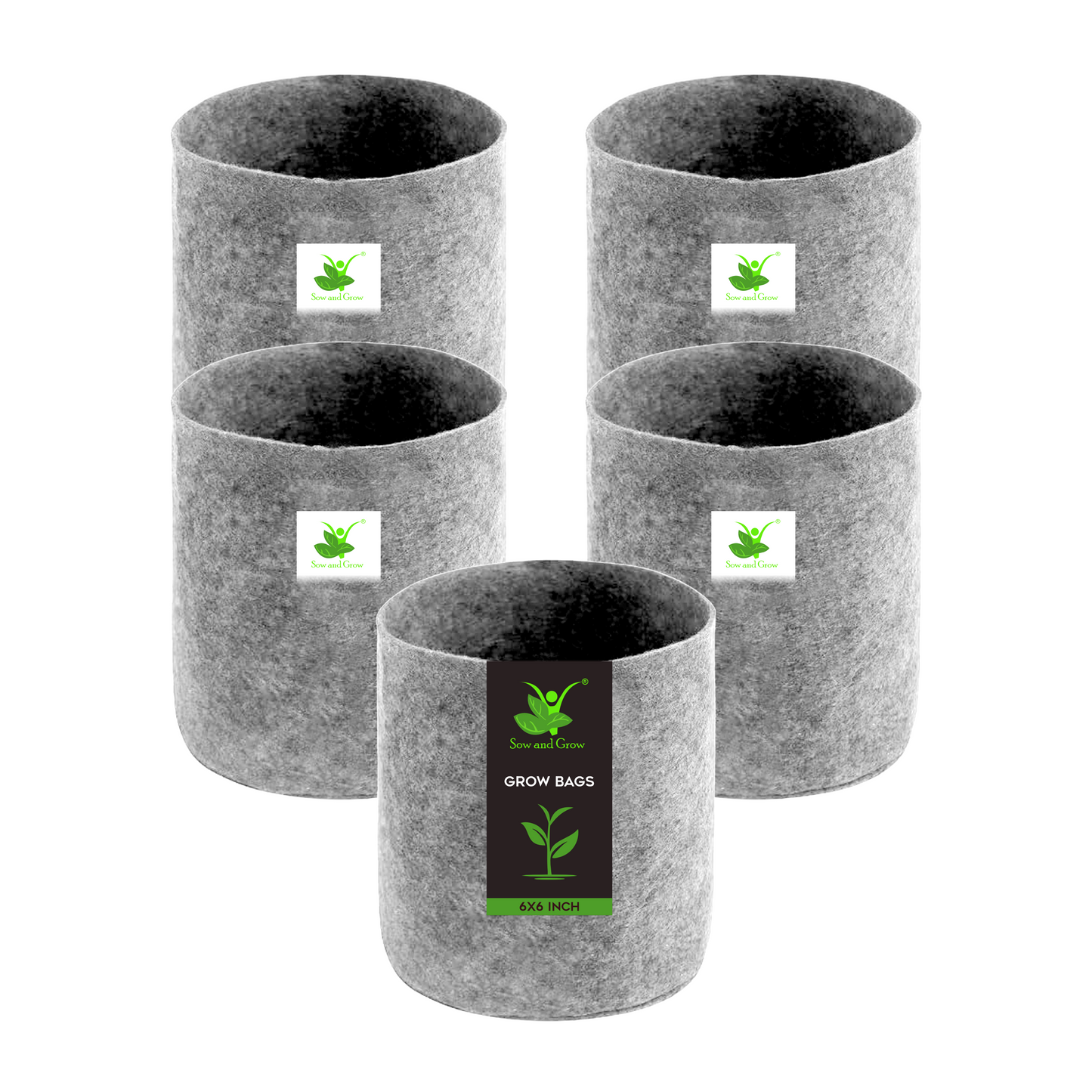 Geo Fabric Grow Bag Size 9X9 inches || Heavy Duty For Terrace Garden - Grow Vegetables, Flowers, Herbs
