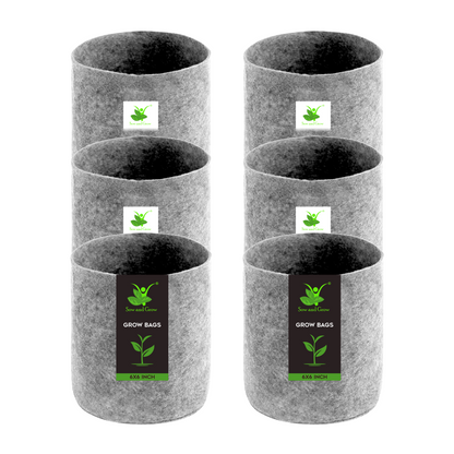 Geo Fabric Grow Bag Size 9X9 inches || Heavy Duty For Terrace Garden - Grow Vegetables, Flowers, Herbs