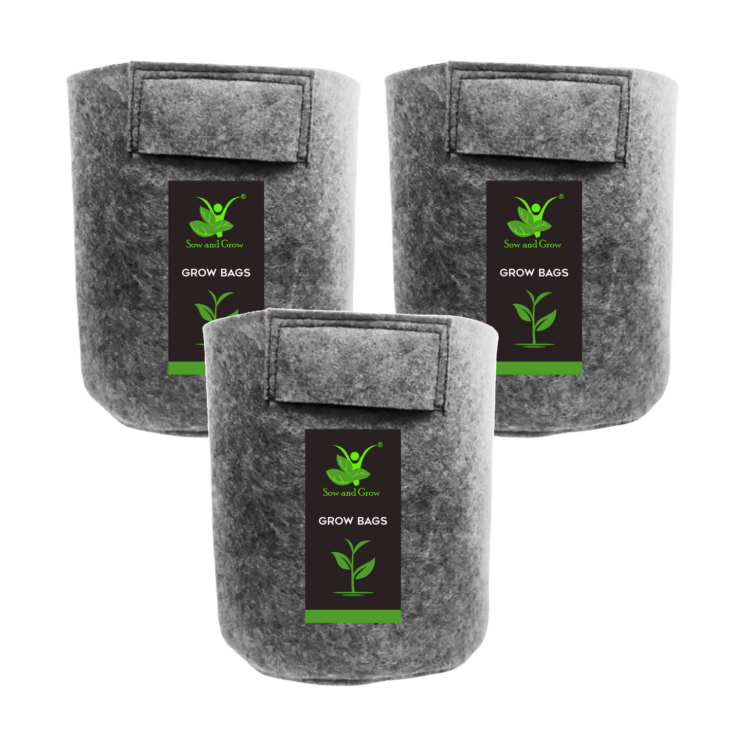 500 GSM Geo Fabric Grow Bag Size 10x10 inches || Heavy Duty For Terrace Garden - Grow Vegetables, Flowers, Herbs