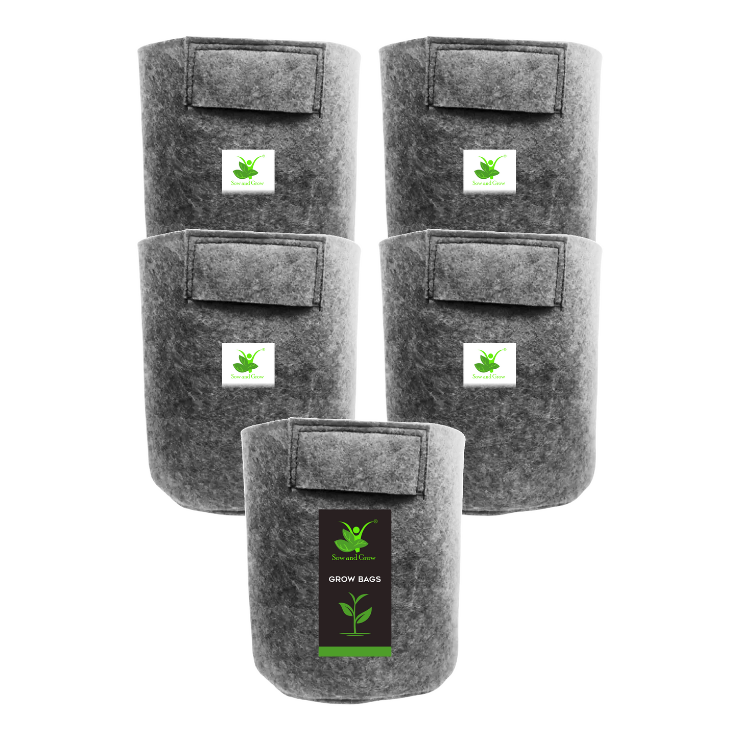 500 GSM Geo Fabric Grow Bag Size 10x10 inches || Heavy Duty For Terrace Garden - Grow Vegetables, Flowers, Herbs