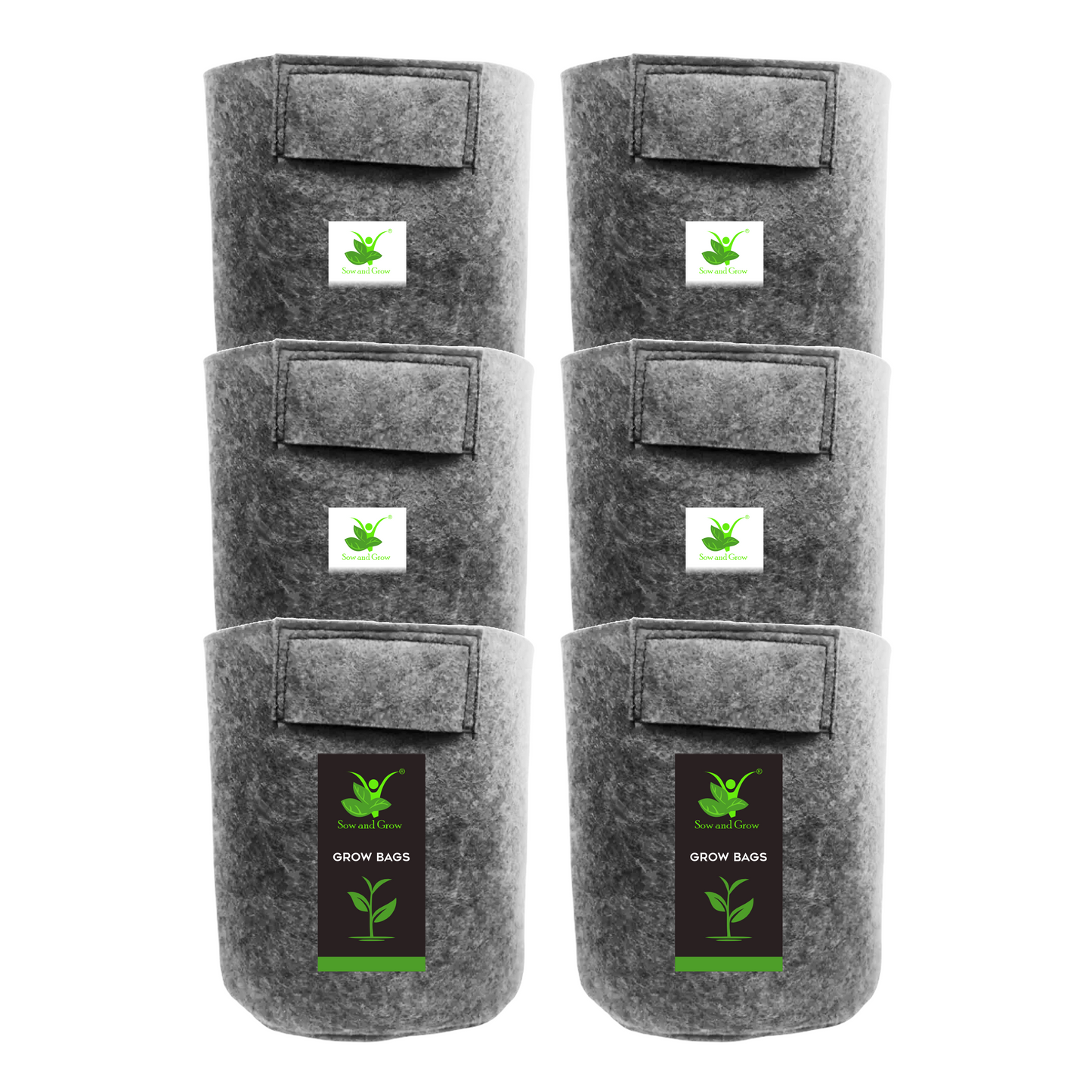 500 GSM Geo Fabric Grow Bag Size 10x10 inches || Heavy Duty For Terrace Garden - Grow Vegetables, Flowers, Herbs