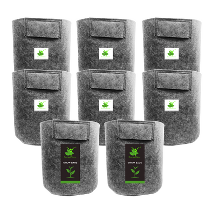 500 GSM Geo Fabric Grow Bag Size 10x10 inches || Heavy Duty For Terrace Garden - Grow Vegetables, Flowers, Herbs