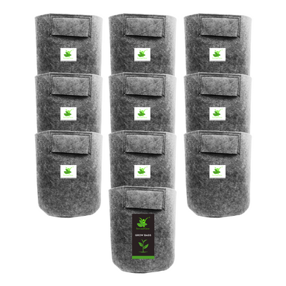 500 GSM Geo Fabric Grow Bag Size 10x10 inches || Heavy Duty For Terrace Garden - Grow Vegetables, Flowers, Herbs
