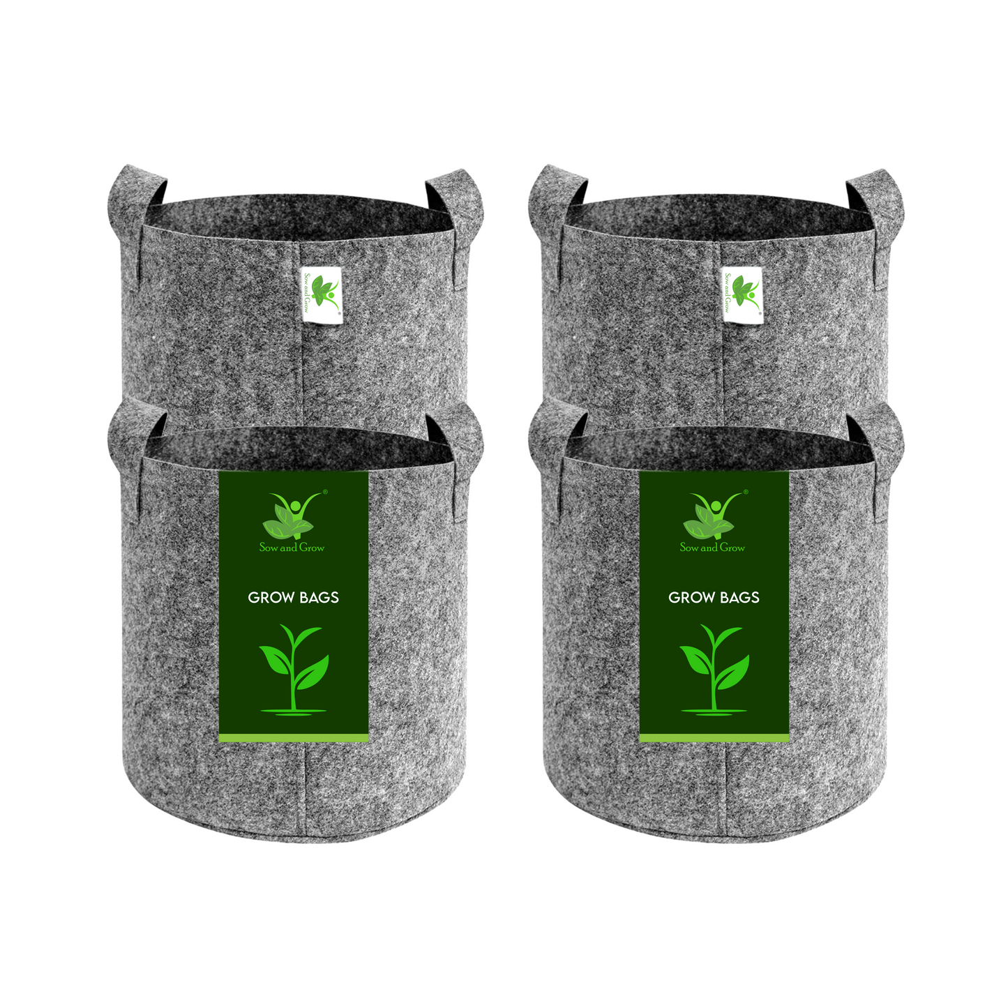 Light Grey 400 GSM Geo Fabric Grow Bag Size 18x18 inches