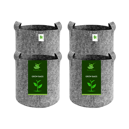 Light Grey 400 GSM Geo Fabric Grow Bag Size 18x18 inches