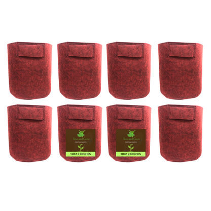 500 GSM Geo Fabric Grow Bag Size 10x10 inches || Heavy Duty For Terrace Garden - Grow Vegetables, Flowers, Herbs