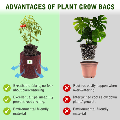 400 GSM Geo Fabric Grow Bag Size 6x6 inches || Heavy Duty || For Desktop Plants, Flowers || For Small Plants