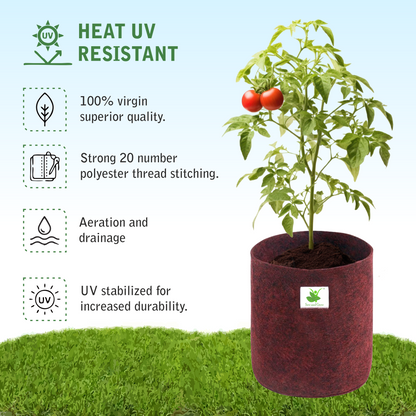 400 GSM Geo Fabric Grow Bag Size 6x6 inches || Heavy Duty || For Desktop Plants, Flowers || For Small Plants