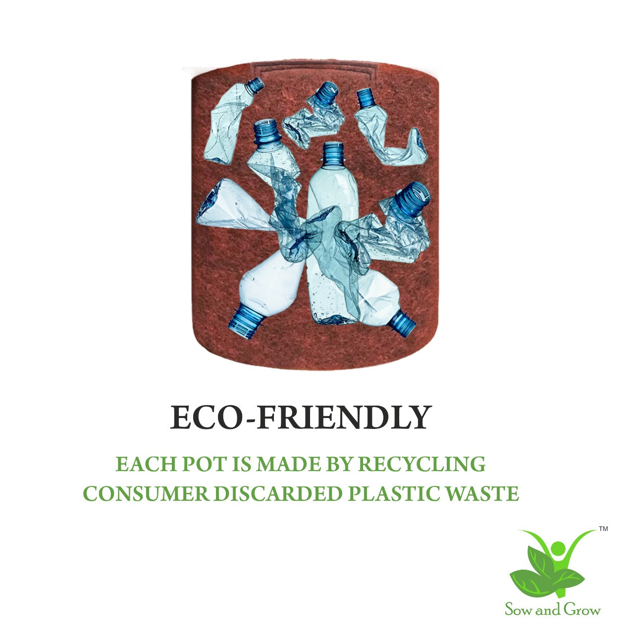 400  GSM Geo Fabric Grow Bag Size 8x8 inches || Heavy Duty 500 GSM || For Plants, Flowers