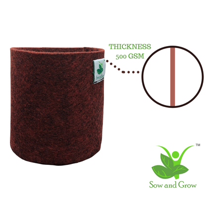 400  GSM Geo Fabric Grow Bag Size 8x8 inches || Heavy Duty 500 GSM || For Plants, Flowers